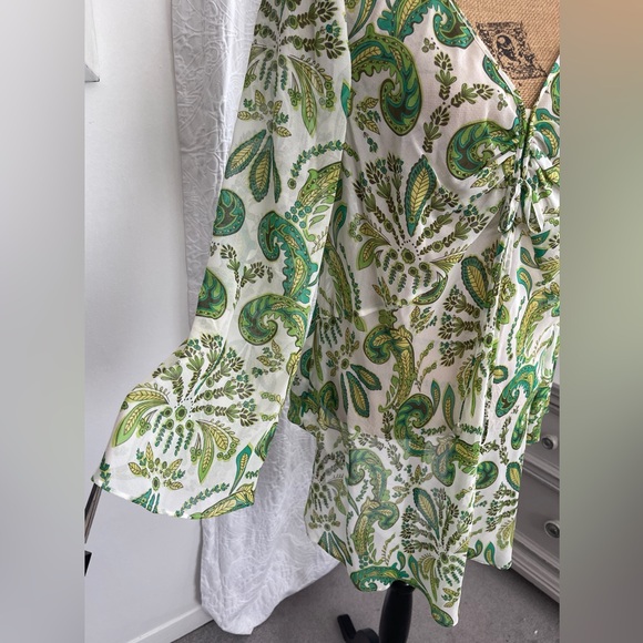 PLANET Silk Paisley Floral Tunic Top Swim Beach Cover Size 16 - Picture 5 of 13